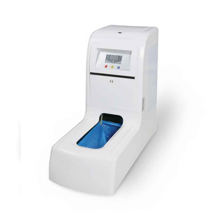 Automatic shoe cover machine without armrest